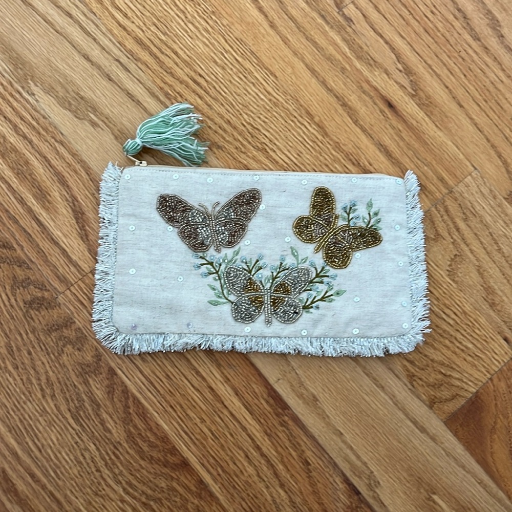 Beaded butterfly purse